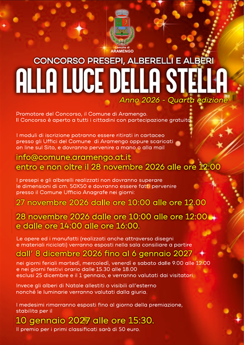Concorso Presepi, alberelli e alberi "Alla Luce della Stella"